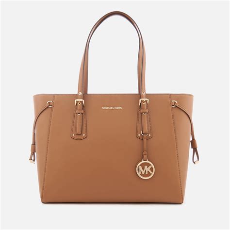 michael michael kors voyager leather medium tote bag|Michael Kors saffiano bag.